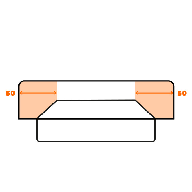 Přesah 50 cm na každou stranu +3 500 Kč