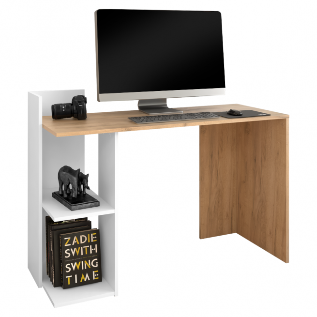 PC stůl, dub artisan/bílý, ANDREO NEW