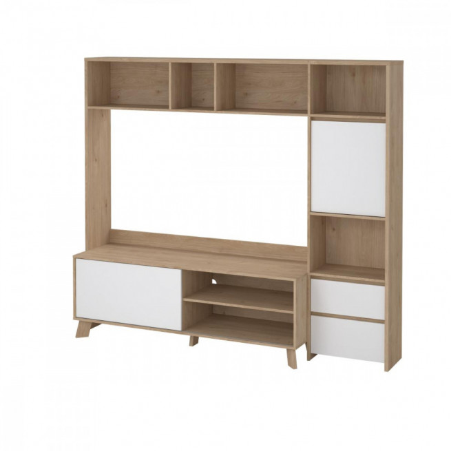 TV stěna Nerea 320 jackson hickory/bílý lesk